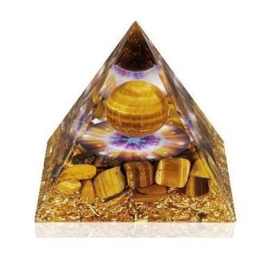 [32294] Rainbow Moonstone Orgonite Crystal Pyramid – 80mm