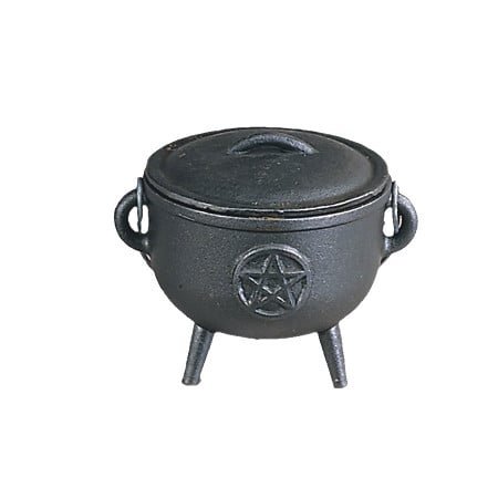 [10058] Pentacle Cast Iron Cauldron – 4.5"