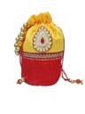 Red & Yellow Beaded Gift Bags – 5" x 8"