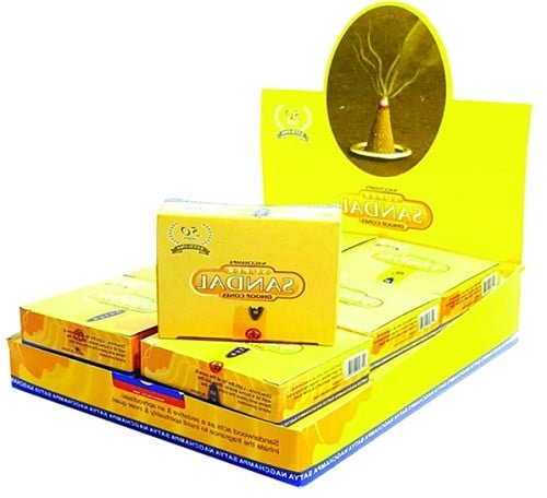 [51187] Satya Sandal Dhoop Cones – 12-Pack Box