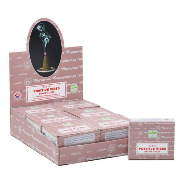 [51194] Satya Positive Vibes Dhoop Incense Cones – 12-Pack Box