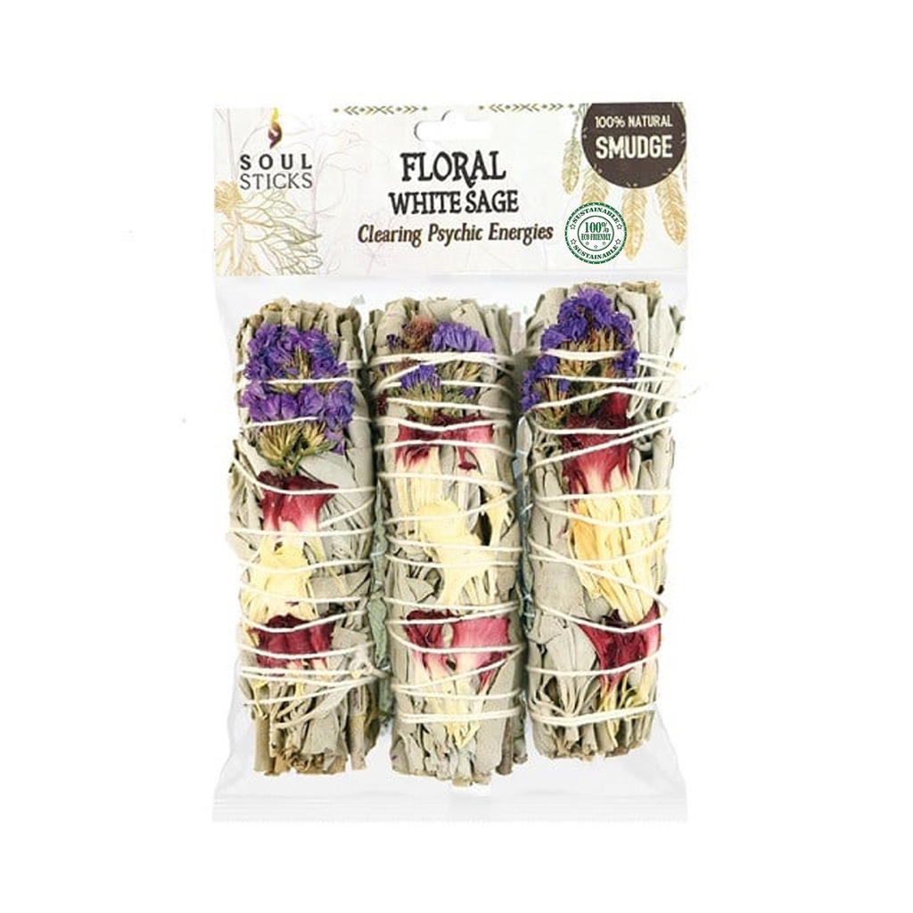 4" Morning Glory White Sage Smudge Sticks Retail Pack – Pack of 3