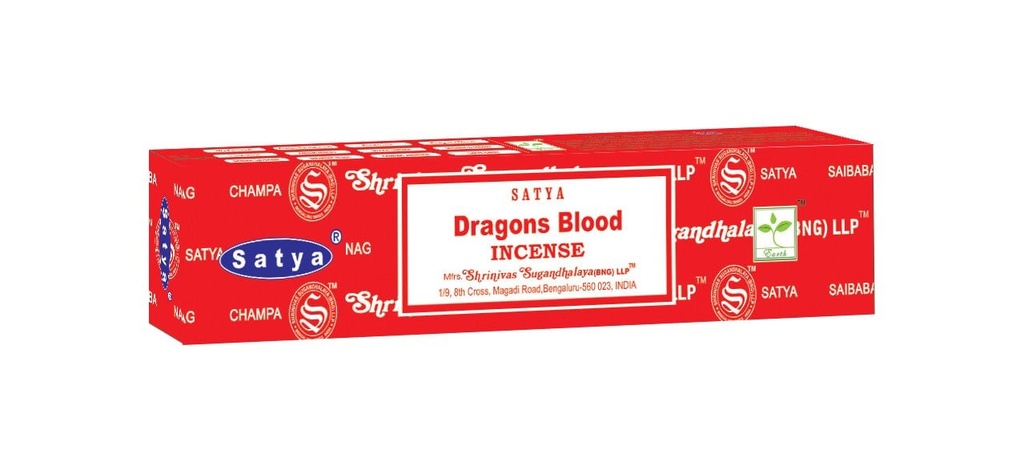 Satya Dragon's Blood Incense Sticks – 15g / 12-Pack Box