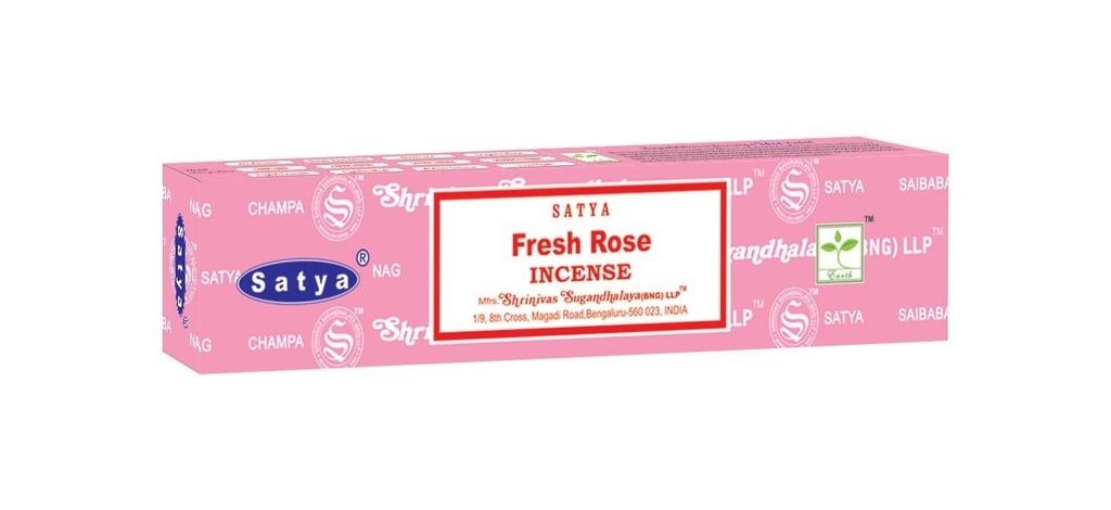 Satya Fresh Rose Incense Sticks – 15g / 12-Pack Box