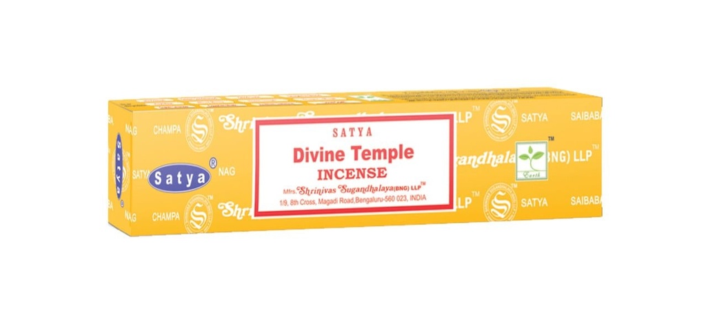 Satya Divine Temple Incense Sticks – 15g / 12-Pack Box