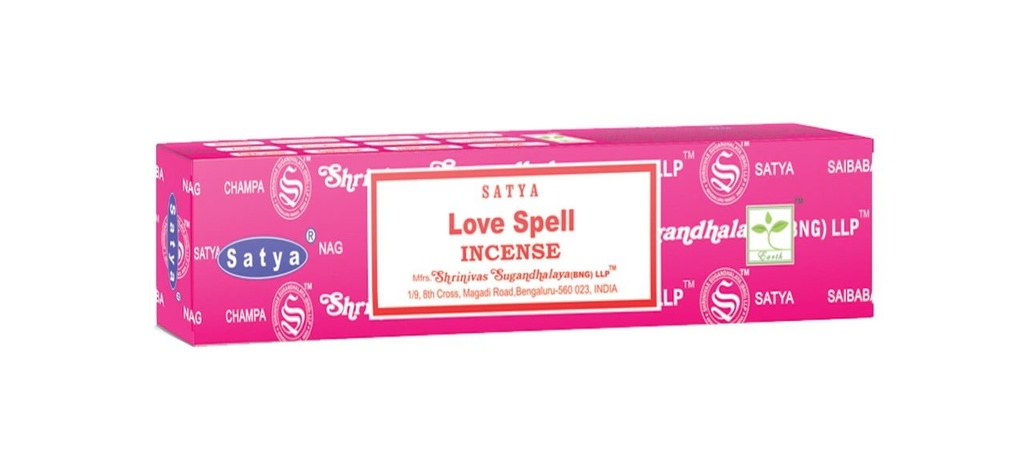 Satya Love Spell Incense Sticks – 15g / 12-Pack Box