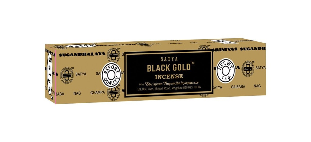 Satya Black Gold Incense Sticks – 15g / 12-Pack Box