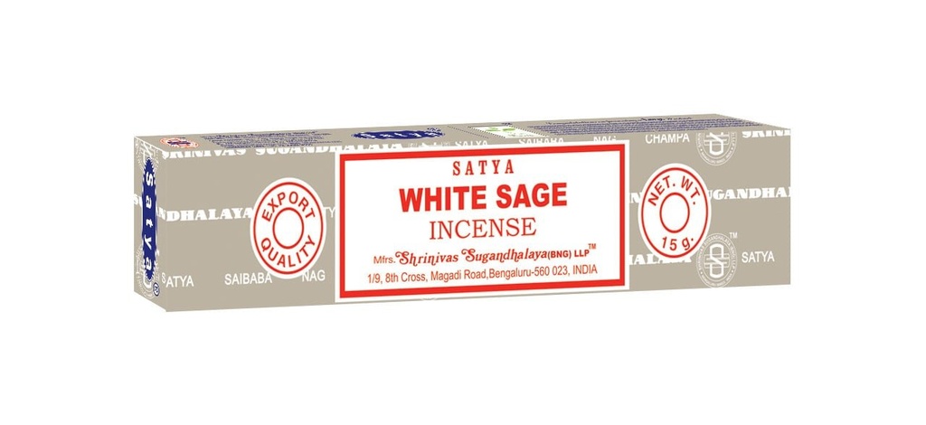 Satya White Sage Incense Sticks – 15g / 12-Pack Box