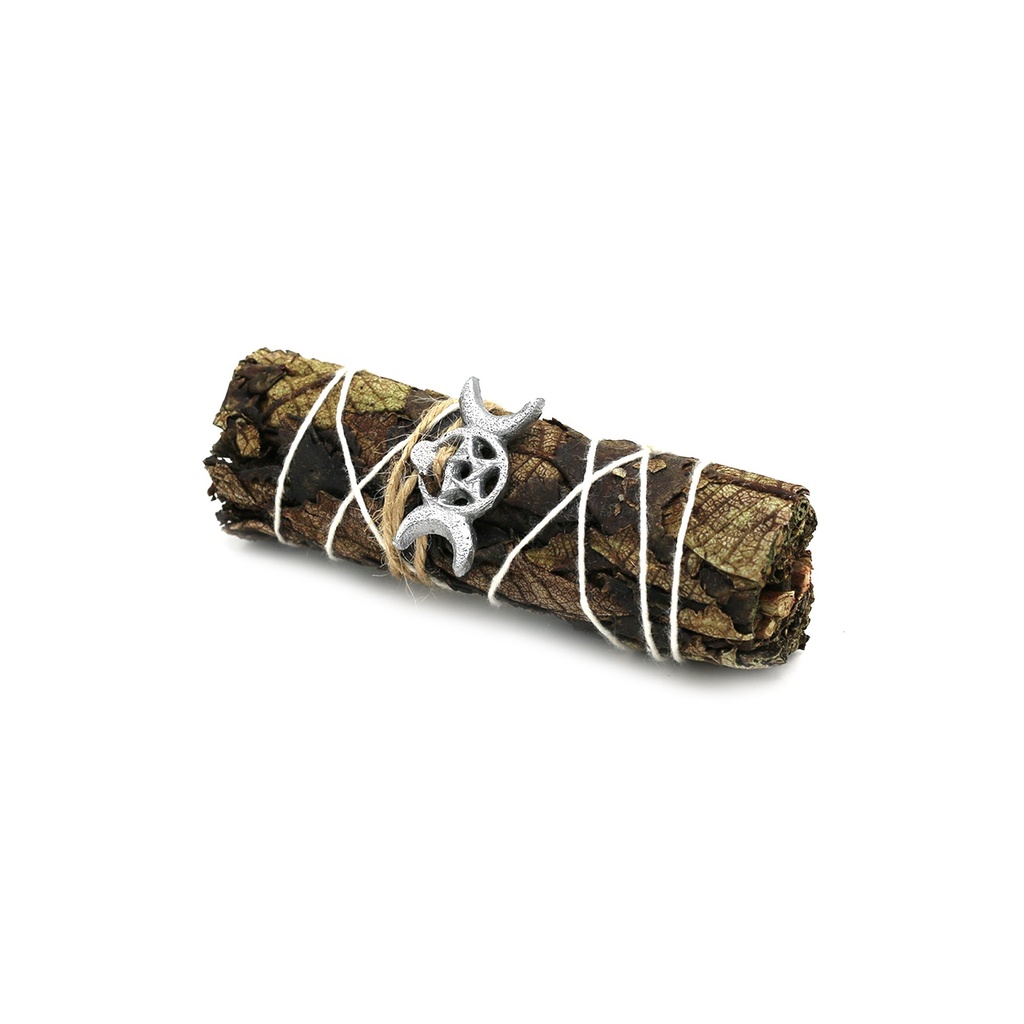 [12055] 4" Black Sage w/ Triple Moon Charm Smudge Stick