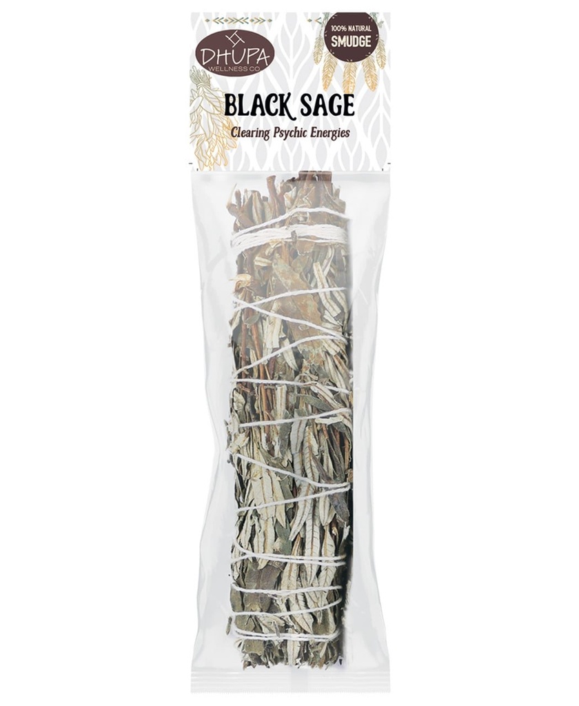 [51307] Black Sage Smudge Stick – 9" / Retail Pack