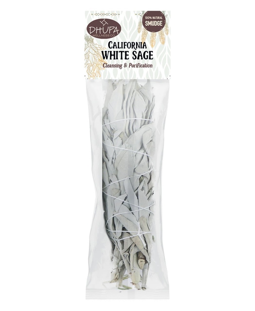White Sage Smudge Stick – 6" / Retail Pack