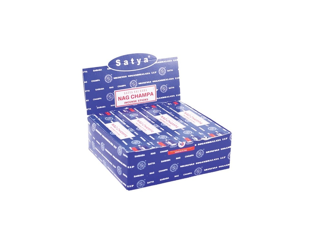 Satya Nag Champa Pocket Incense Sticks Display – 12 Packs