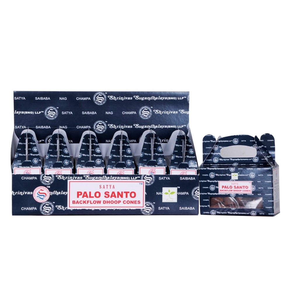 [51363] Satya Palo Santo Dhoop Backflow Cones – 24 Cones / 6-Pack Box