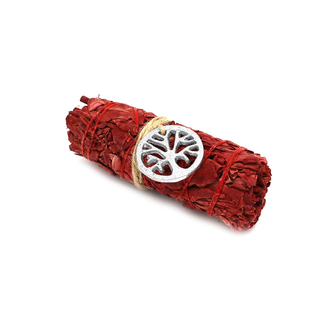 [12060] 4" Dragon's Blood Sage w/ Tree of Life Charm Smudge Stick