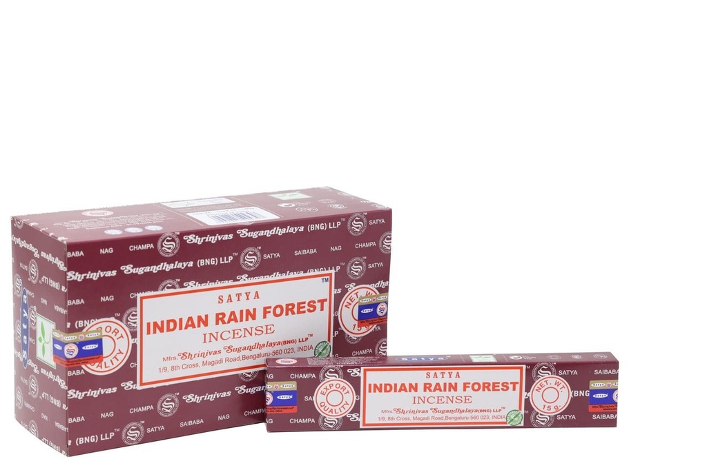 Satya Indian Rain Forest Incense Sticks – 15g / 12-Pack Box