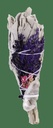 White Sage Torch w/ Lavender, Wildflowers & Clear Quartz – 3"-4"