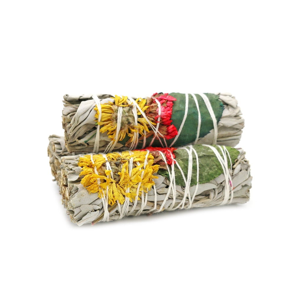 [57458] 4" Happy Heart White Sage Smudge Stick