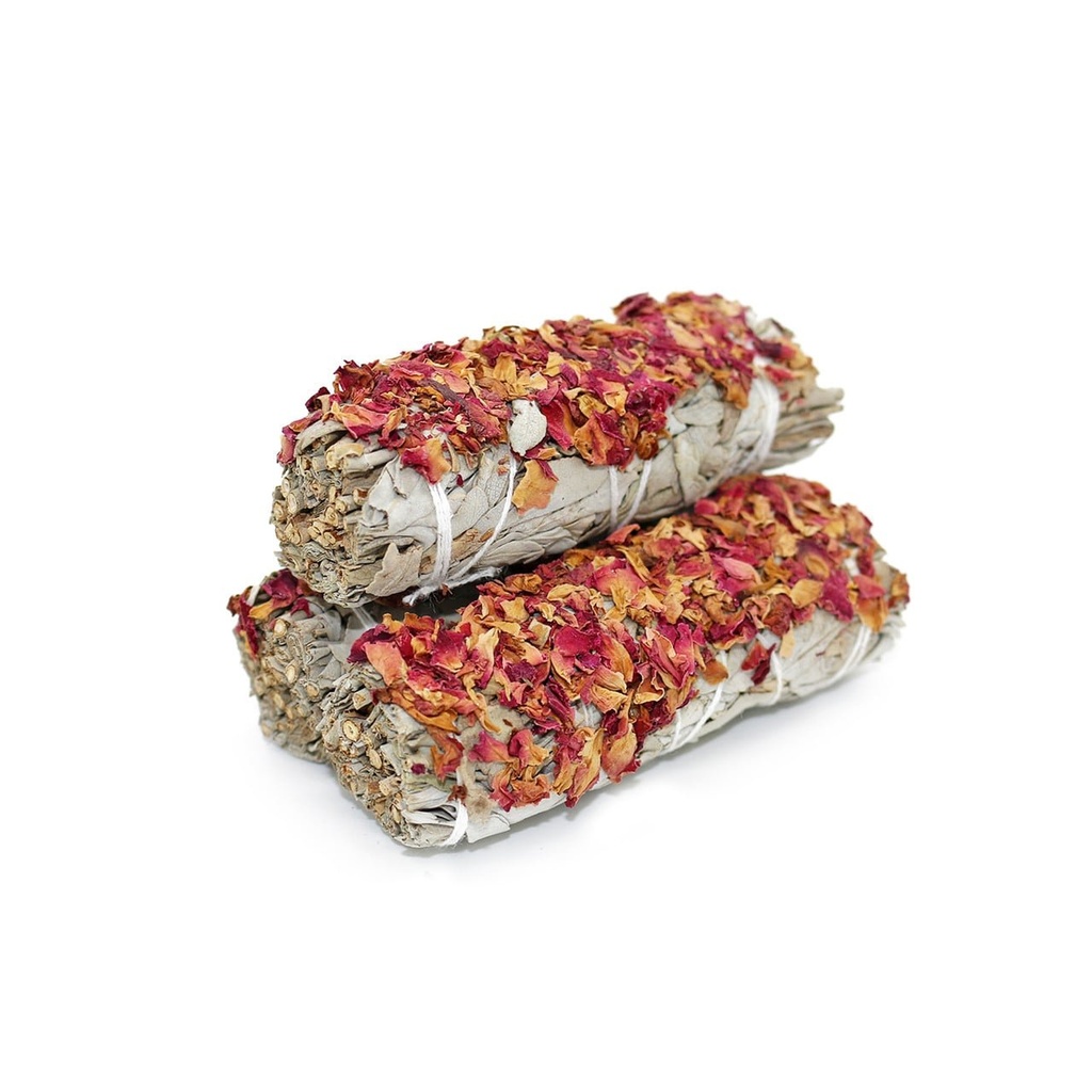 4" Wild Roses White Sage Smudge Stick