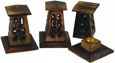 Wooden Incense Cone Towers – 4" / Set of 3