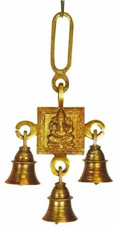 Ganesha Hanging Brass Bells – 7"