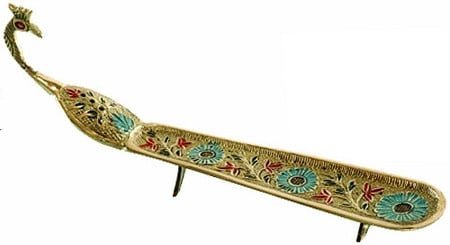 Peacock Brass Incense Stick Burner – 9.75"