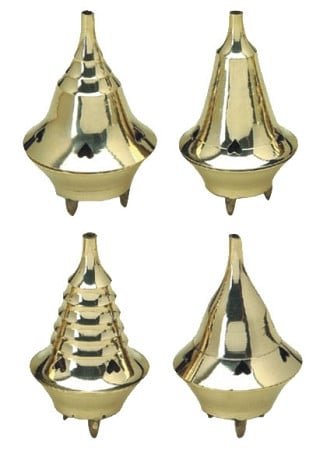 Brass Incense Cone Burners – 4" / Set of 4