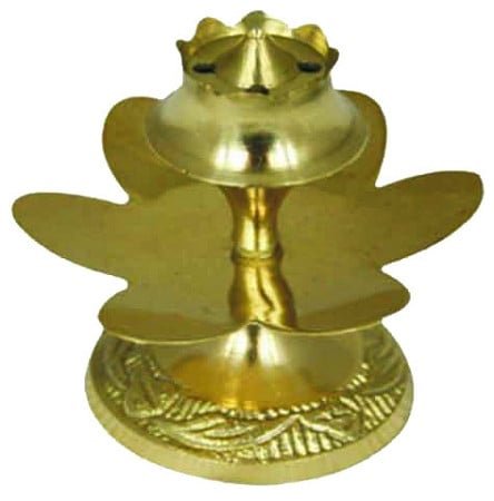 Brass Agarbatti Stand – 2.25" / 5-Stick Capacity