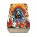 Santa Muerte Brown Wooden Storage Box – 6" x 4"