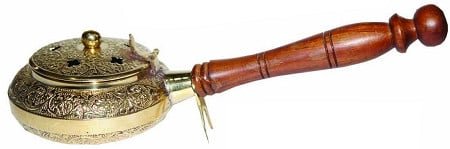 Brass Dhoop Burner with Handle – 8.75"