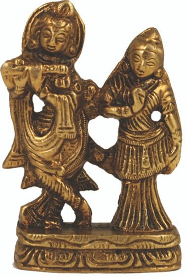 [89760] Brass Radha Krishna Statue