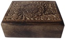 Large Daisy Carved Wooden Box – 5" x 8"
