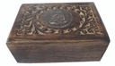 Buddha Carved Wooden Box – 6" x 4"