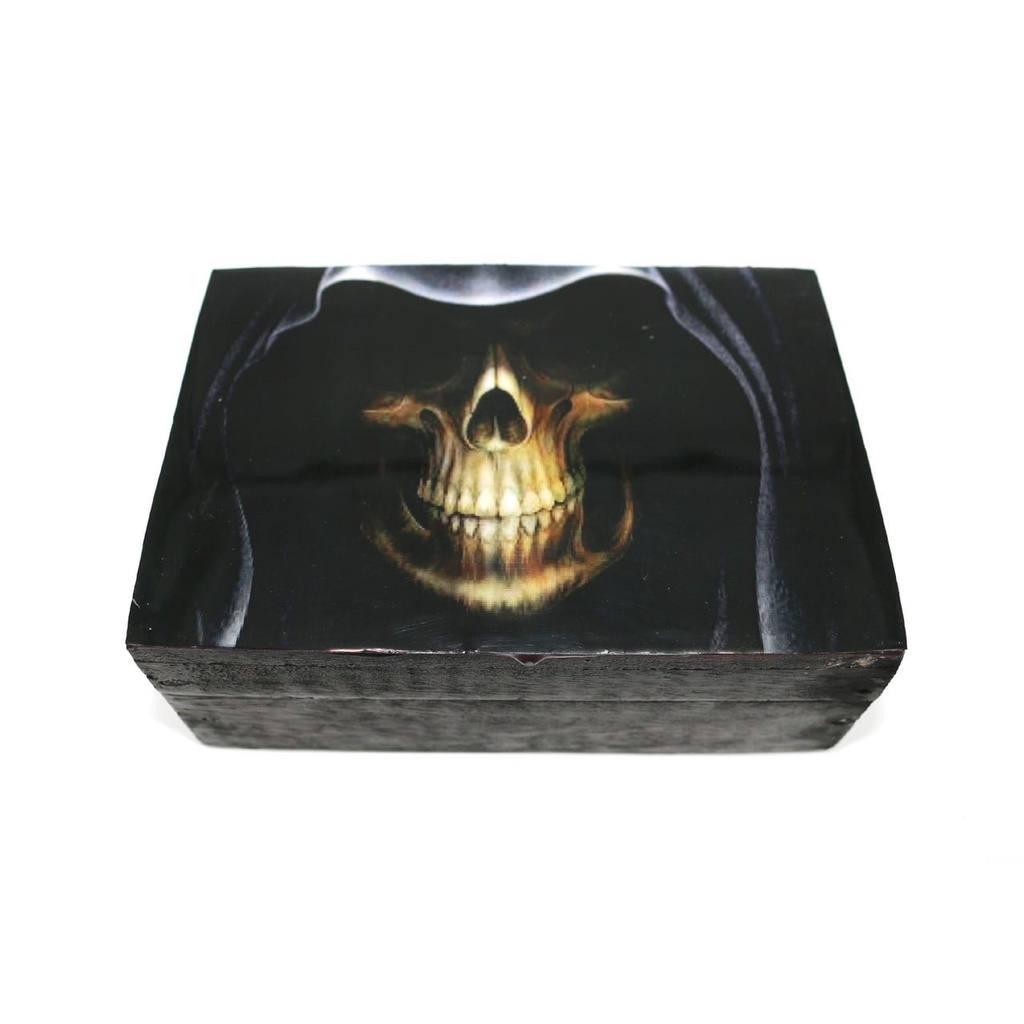 [14015] Grim Reaper Black Wooden Storage Box – 6" x 4"