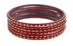 [90835] Maroon Glass Bangles – 2.12" Diameter