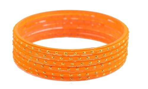 [90836] Haldi Yellow Glass Bangles – 2.08" Diameter / Set of 12