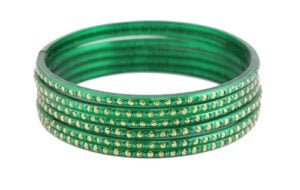[90844] Green Glass Bangles – 2.12" Diameter