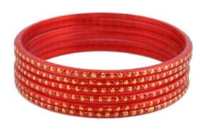 [90845] Red Glass Bangles – 2.12" Diameter