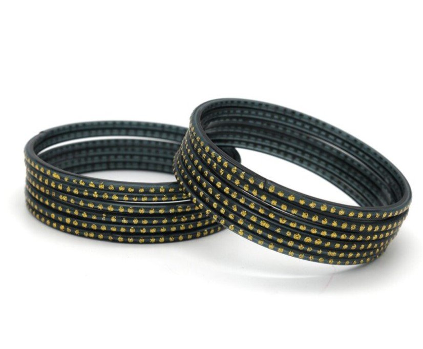 [90847] Grey Glass Bangles – 2.10" Diameter