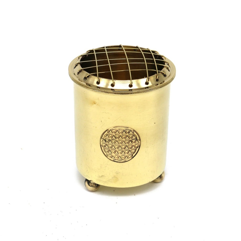 [14025] Flower of Life Brass Burner