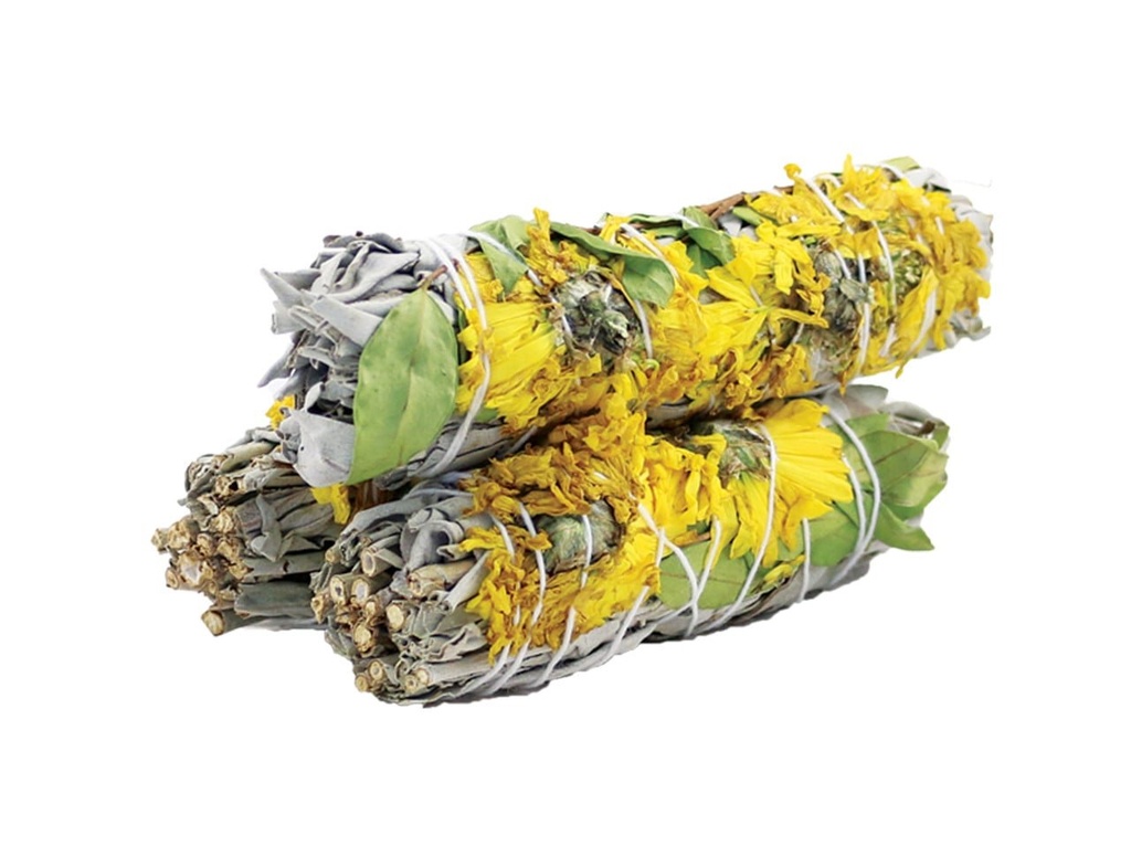 Sunflower White Sage Smudge Stick – 4"