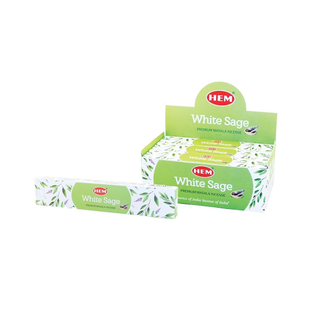 [91381] HEM White Sage Masala Incense Sticks – 15g / 12-Pack Box