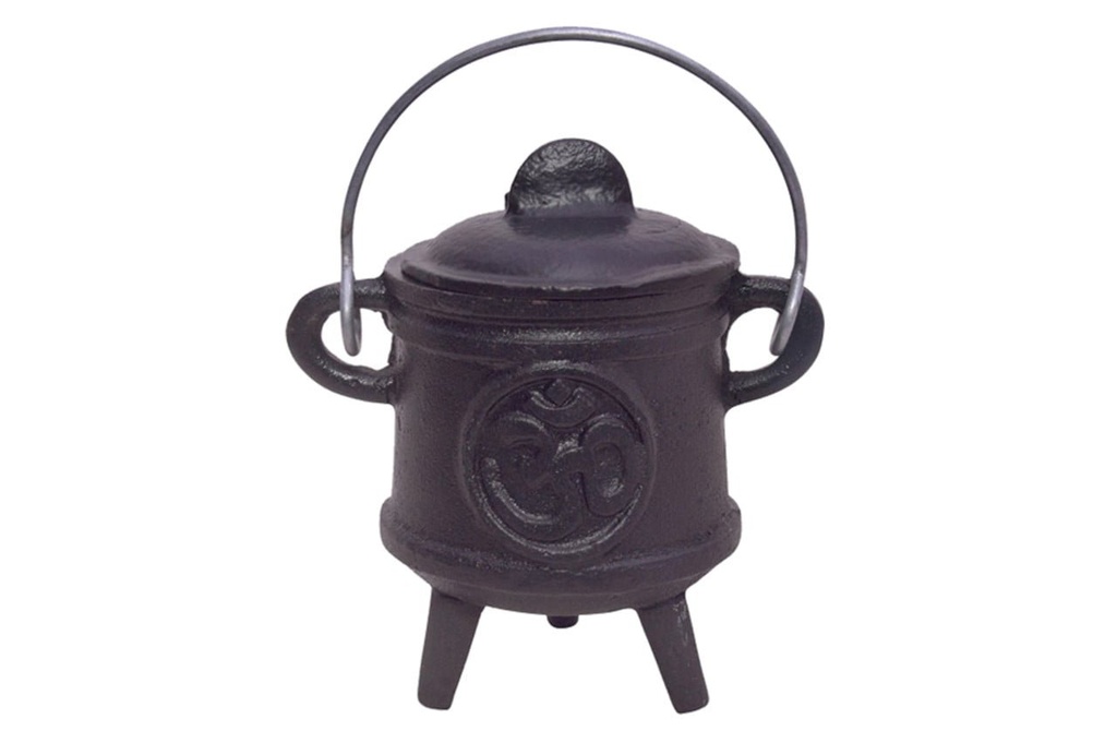 [91722] Om Cast Iron Cauldron w/ Lid – 4.5"