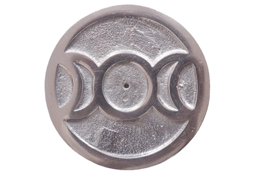 [91732] Triple Moon Aluminum Incense Burner – 3.5"
