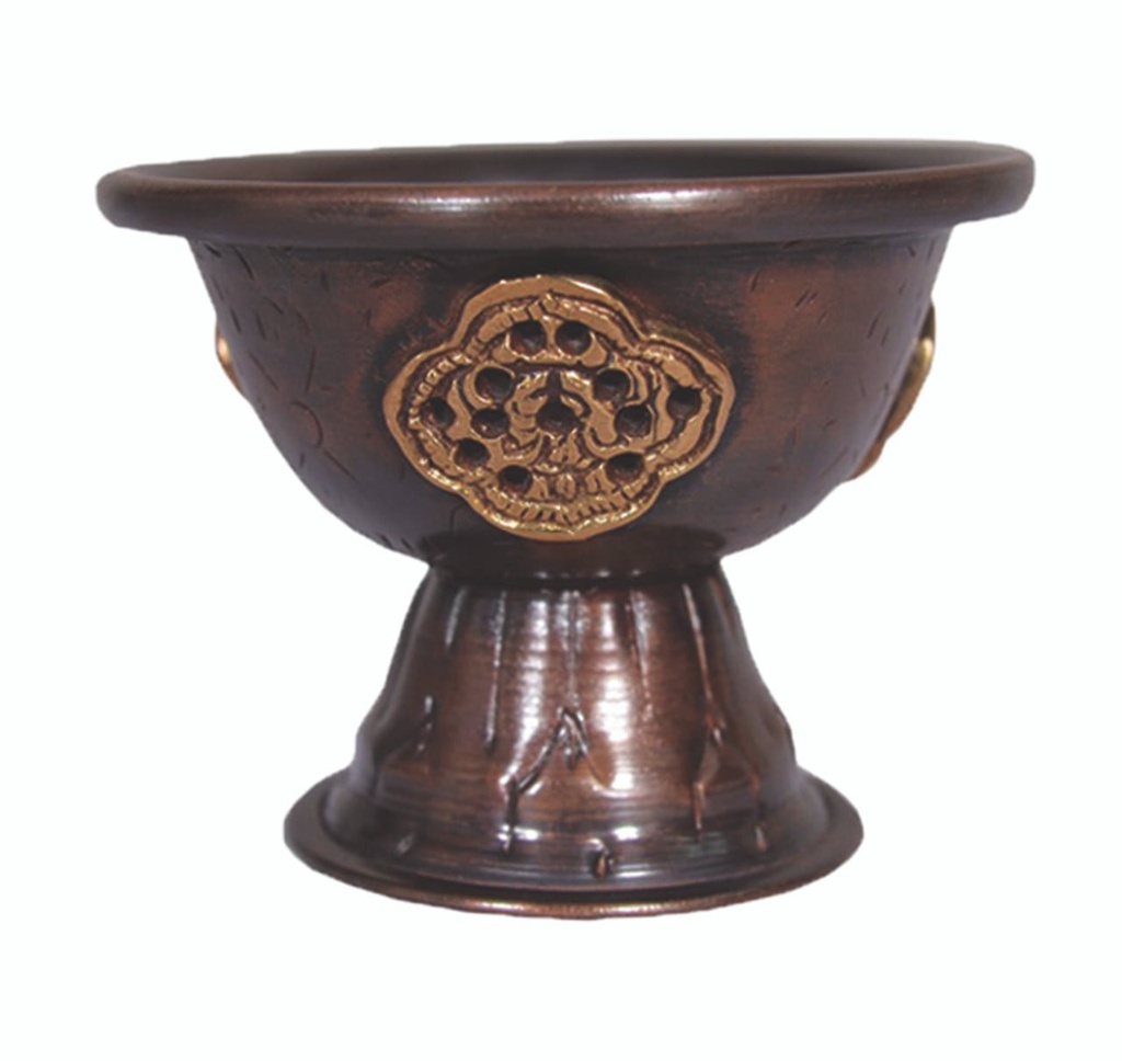 Tibetan Copper Incense Burner – 3" / Antique Finish