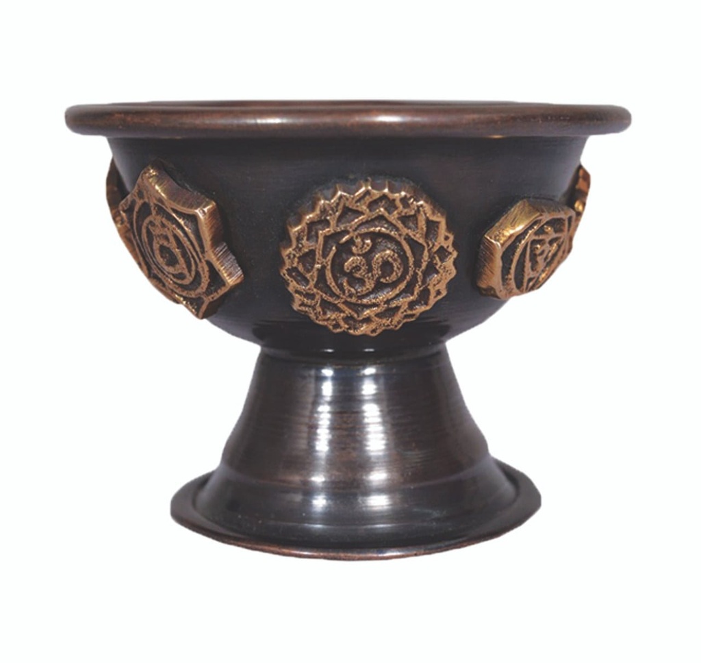 7 Chakras Tibetan Copper Incense Burner – 3" / Antique Finish