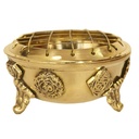 7 Chakras Brass Charcoal Burner w/ Legs – 3.5"