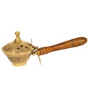 Brass Dhoop Burner w/ Wood Handle – 3"