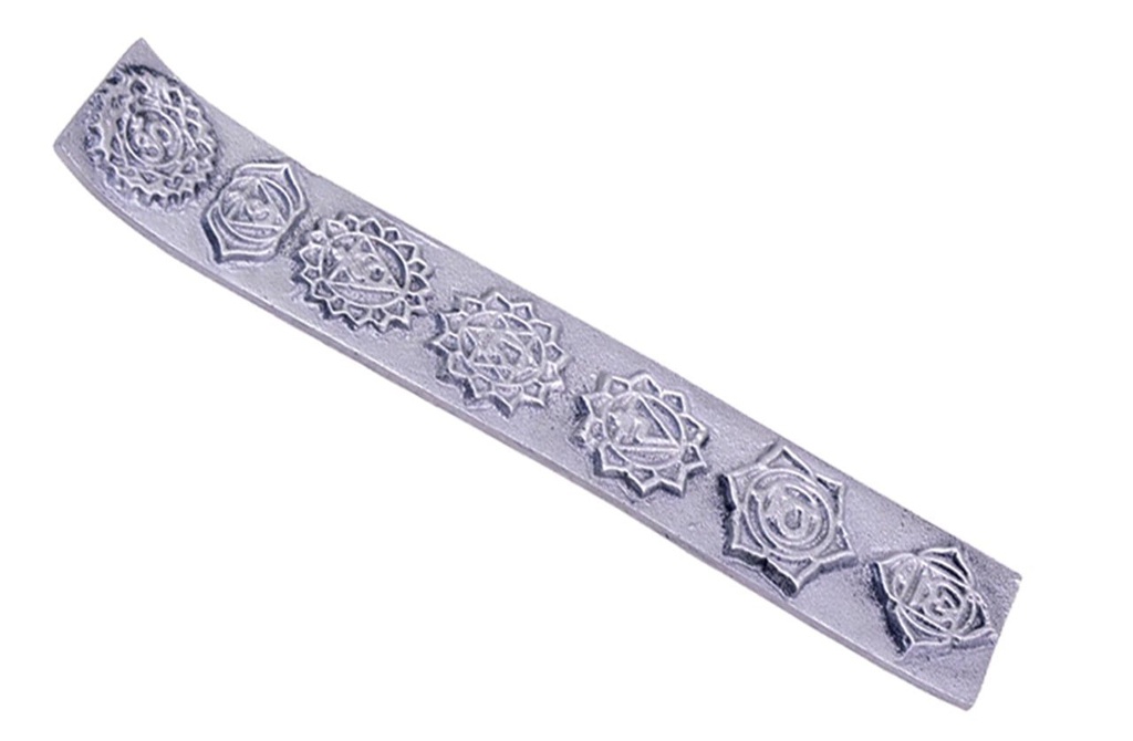 [91770A] Seven Chakras Aluminum Incense Ashcatcher (B) – 10"