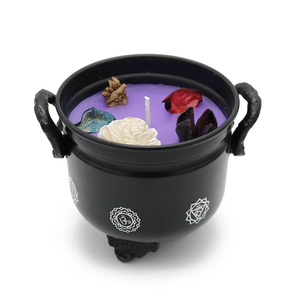 [14048] Lavender 7 Chakras Cauldron Candle – 11.5 oz