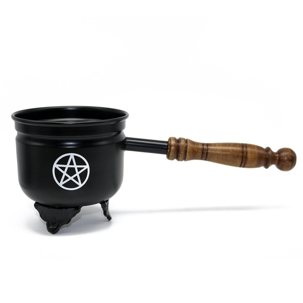 [14059] Pentacle Smudge Pot w/ Handle – 4"